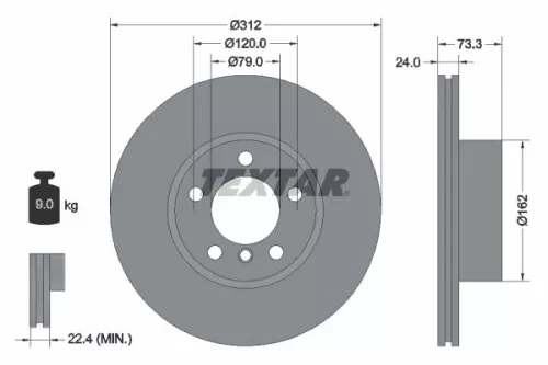 TEXTAR Brake Disc (92261805)