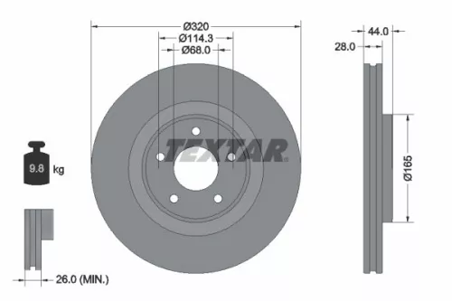TEXTAR Brake Disc (92283503)