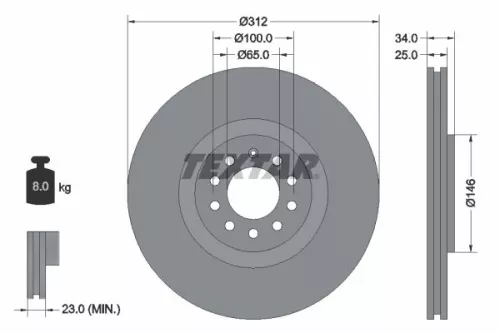 TEXTAR Brake Disc (92098505)