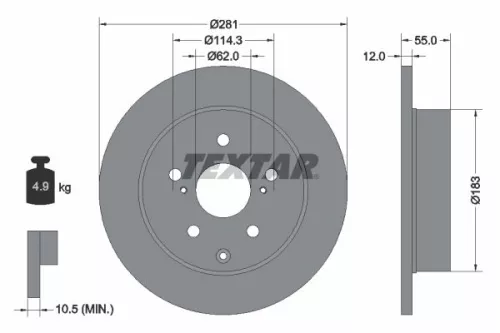 TEXTAR Brake Disc (92162103)