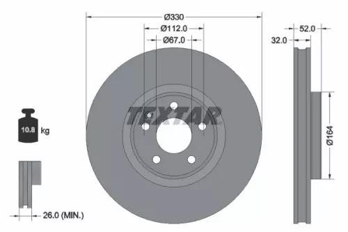 TEXTAR Brake Disc (92334903)