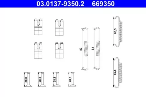 Accessory Kit, parking brake shoes