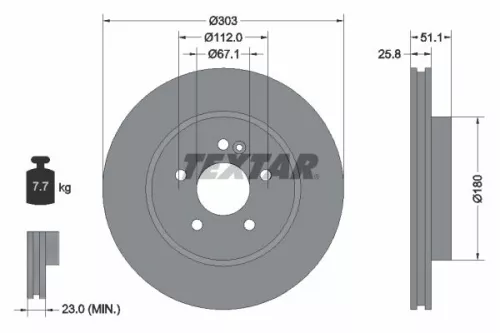 TEXTAR Brake Disc (92089905)