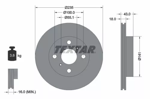 TEXTAR Brake Disc (92103603)
