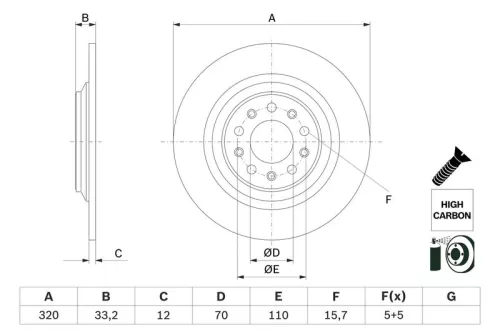 BOSCH Brake Disc (0986479G74)
