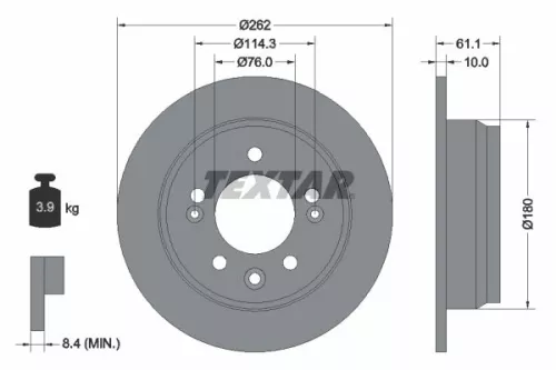 TEXTAR Brake Disc (92161703)