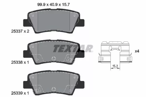 TEXTAR Brake Pad Set, disc brake (2533709)