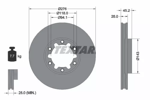 TEXTAR Brake Disc (92338603)
