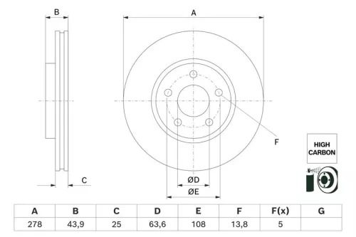 BOSCH Brake Disc (0986479H66)
