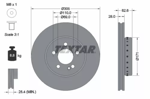 TEXTAR Brake Disc (92343625)