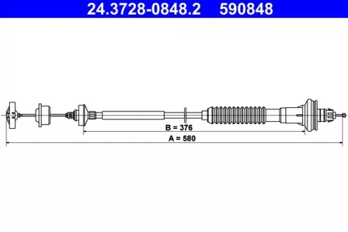 ATE Cable Pull, clutch control (24.3728-0848.2)