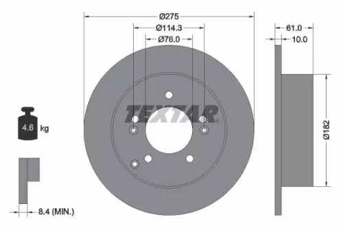 TEXTAR Brake Disc (92185803)