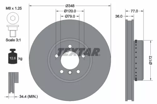 TEXTAR Brake Disc (92182425)