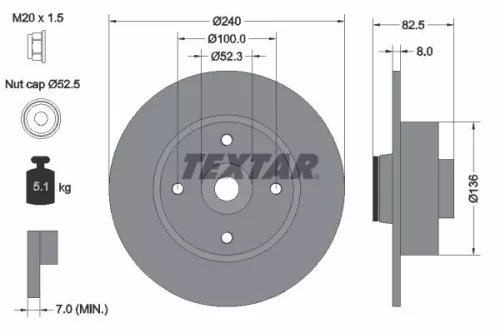 TEXTAR Brake Disc (92154403)