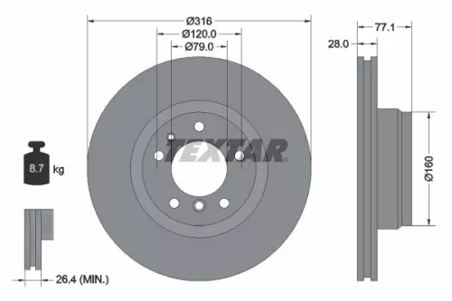 TEXTAR Brake Disc (92071405)