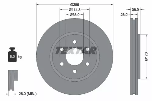 TEXTAR Brake Disc (92199603)