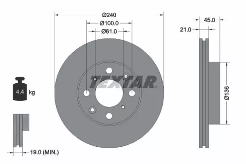TEXTAR Brake Disc (92077800)