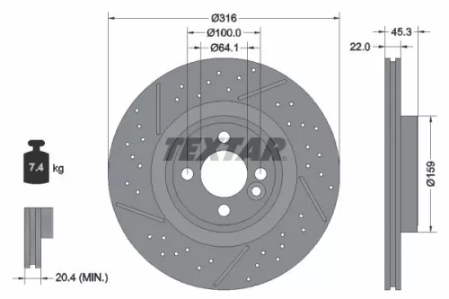TEXTAR Brake Disc (92279105)