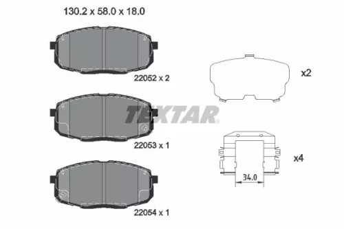 TEXTAR Brake Pad Set, disc brake (2205203)
