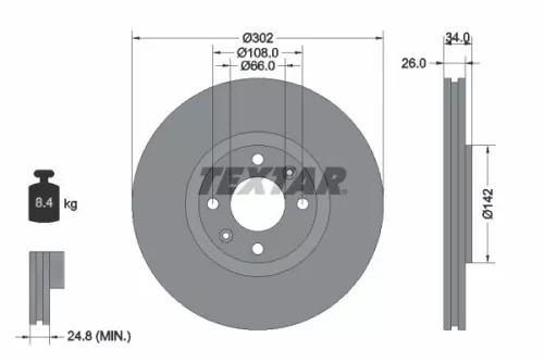 TEXTAR Brake Disc (92133203)