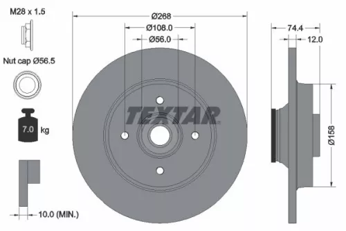 TEXTAR Brake Disc (92168703)