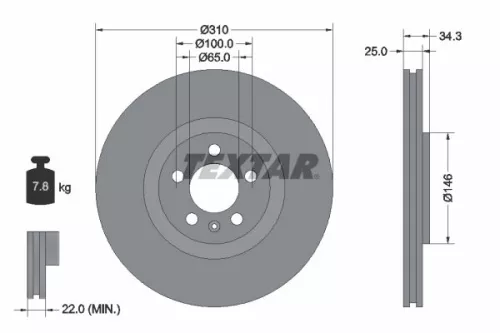 TEXTAR Brake Disc (92275905)