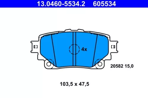 ATE Brake Pad Set, disc brake (13.0460-5534.2)