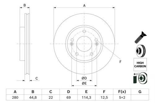 BOSCH Brake Disc (0986479H67)
