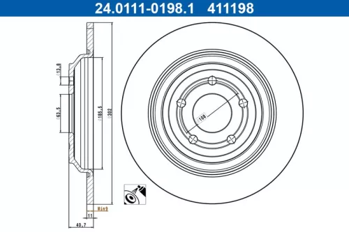 ATE Brake Disc (24.0111-0198.1)