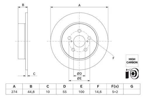 BOSCH Brake Disc (0986479H63)