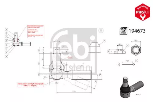 Angled Ball Joint, steering push rod