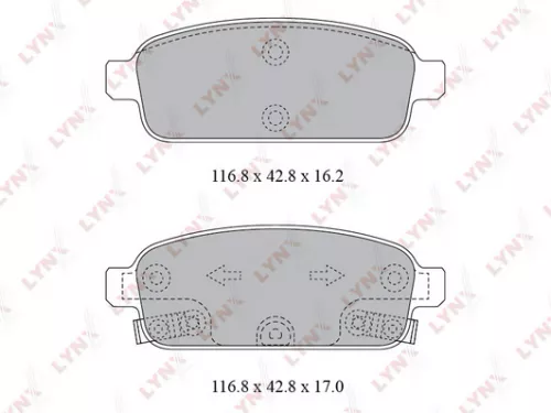 Disc brake pads, rear