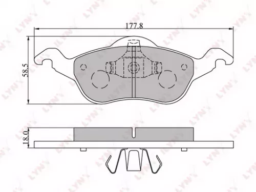 Disc brake pads, front