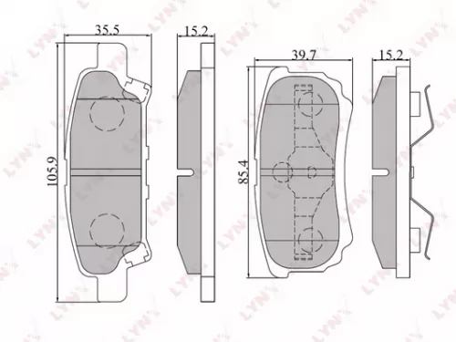 Disc brake pads, rear