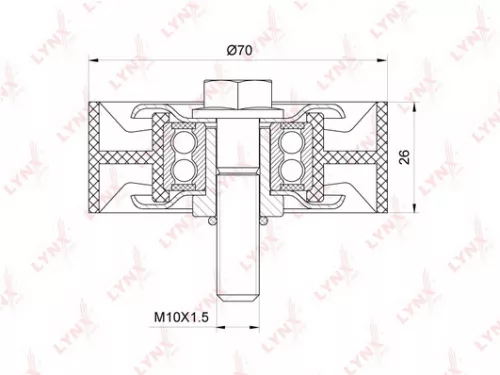 Deflection/Guide pulley, poly v-belt