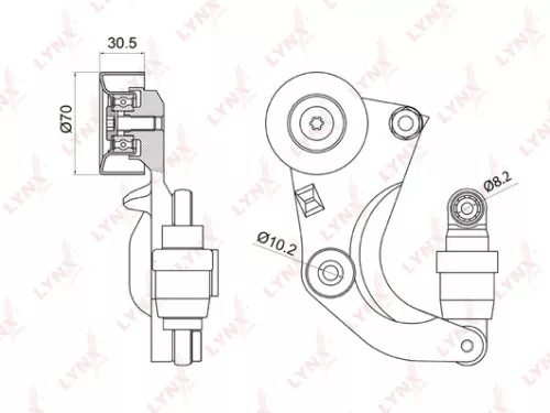 Belt tensioner, poly v-belt
