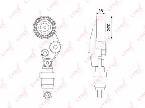 Belt tensioner, poly v-belt
